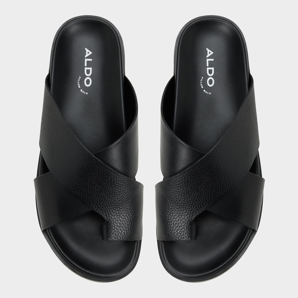 Aldo Darley Black Men's Sandals & Slides - Strappy flat sandal Men
