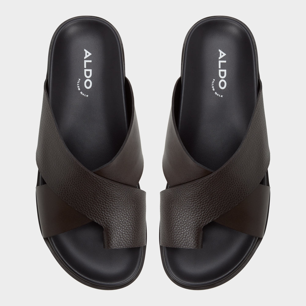 Aldo Darley Dark Brown Men's Sandals & Slides - Strappy flat sandal Men