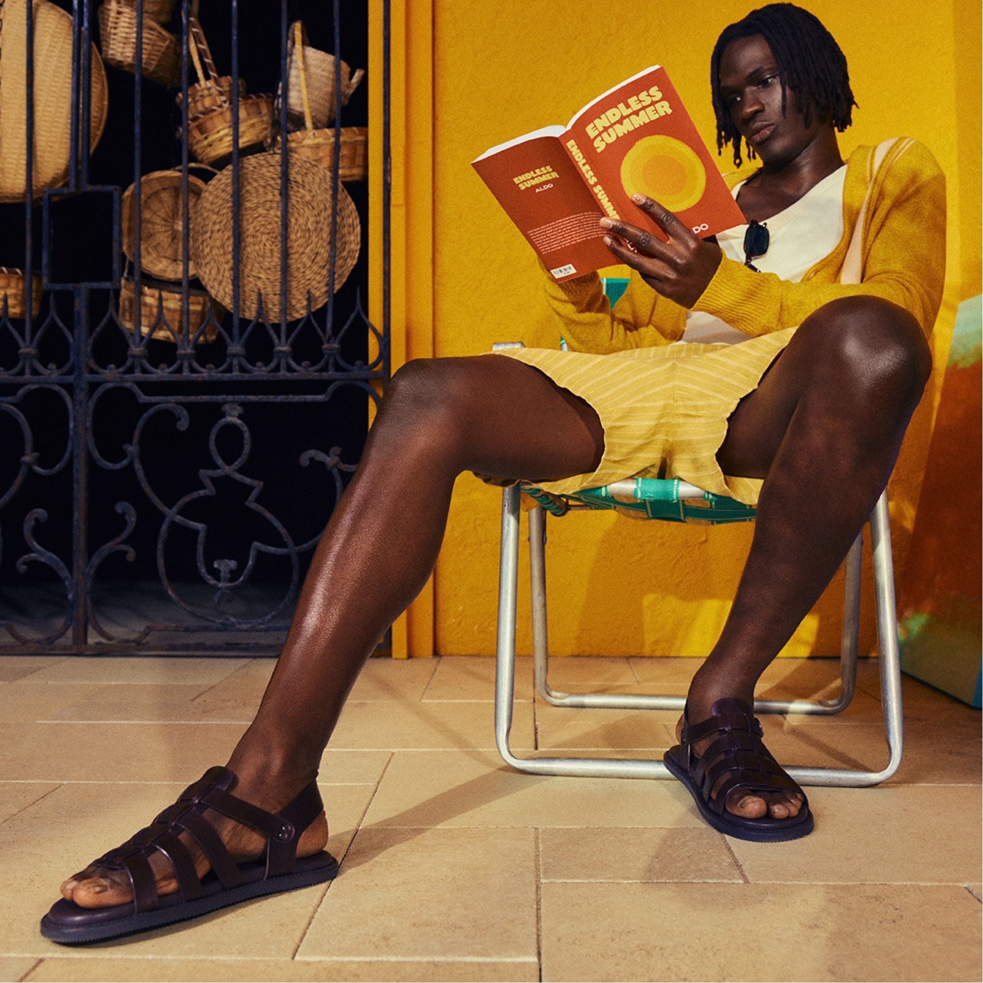 Aldo Warley Dark Brown Men's Sandals & Slides - Strappy flat sandal Men