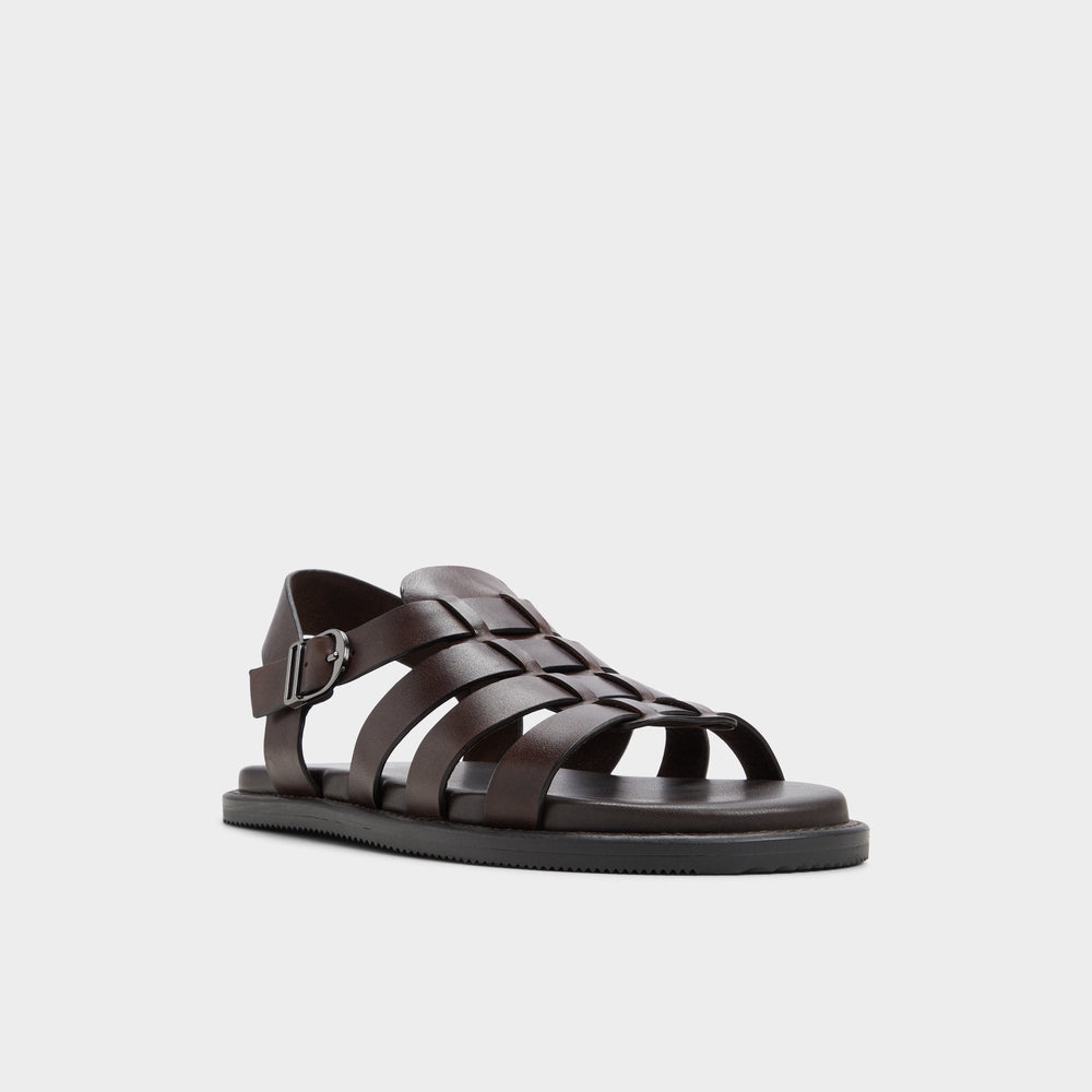 Aldo Warley Dark Brown Men's Sandals & Slides - Strappy flat sandal Men