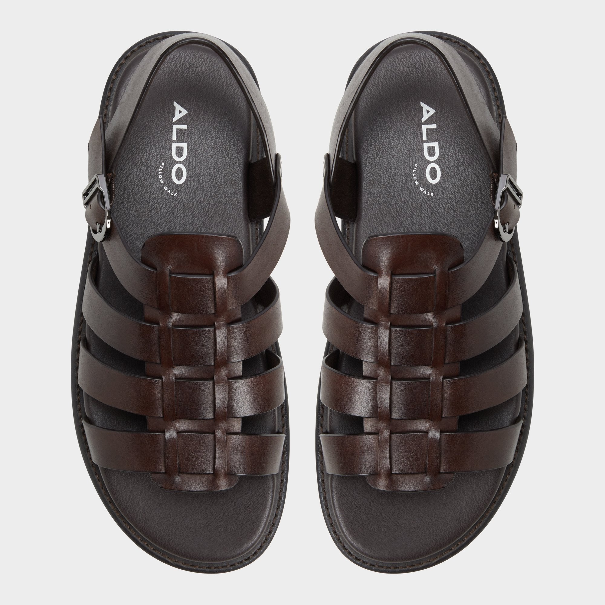 Aldo Warley Dark Brown Men's Sandals & Slides - Strappy flat sandal Men