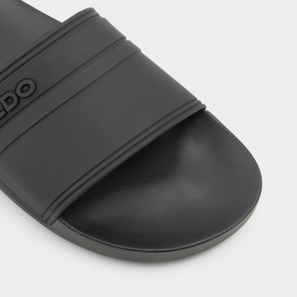Aldo Dinmore Black Synthetic Rubber Men's Slides - Slide sandal Men