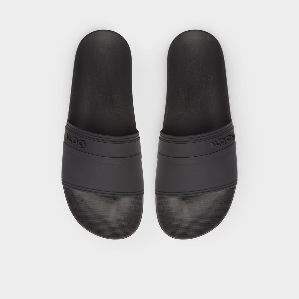 Aldo Dinmore Black Synthetic Rubber Men's Slides - Slide sandal Men