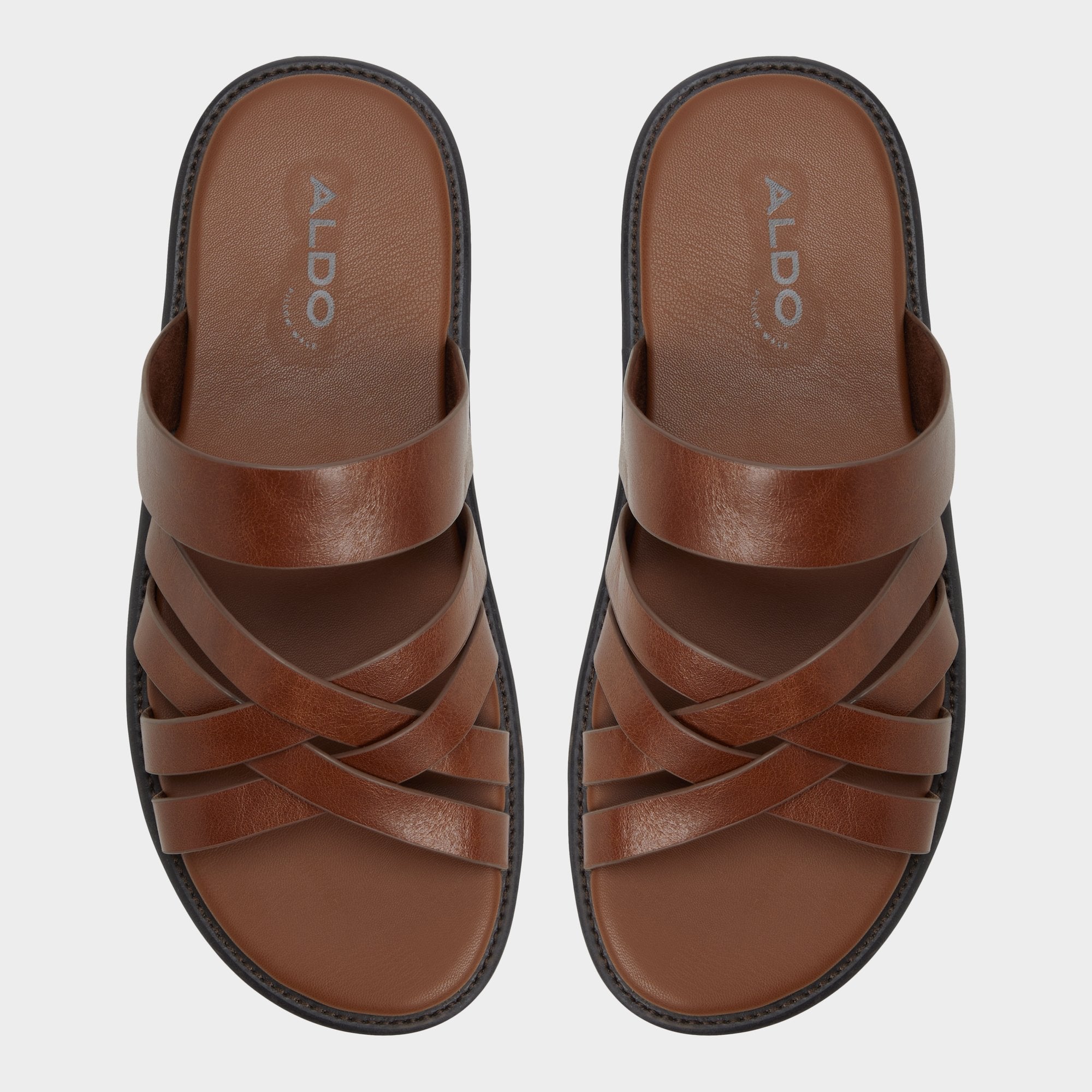 Aldo Haniff Cognac Men's Sandals & Slides - Strappy flat sandal Men