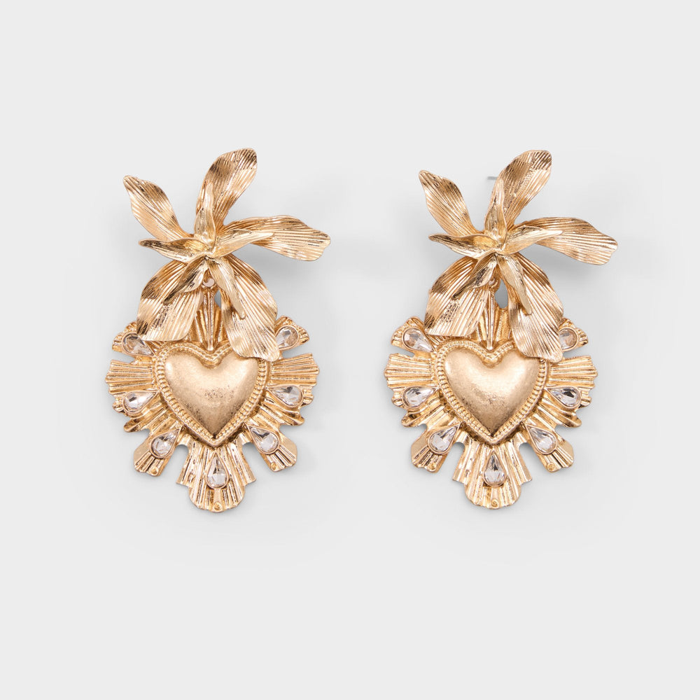 Aldo Scarllett in Gold Clear Multi - Chandelier earrings Accessories