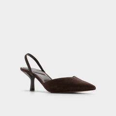 Aldo Re in Olivia Dark Brown - Sling back high heel, Stiletto heel New