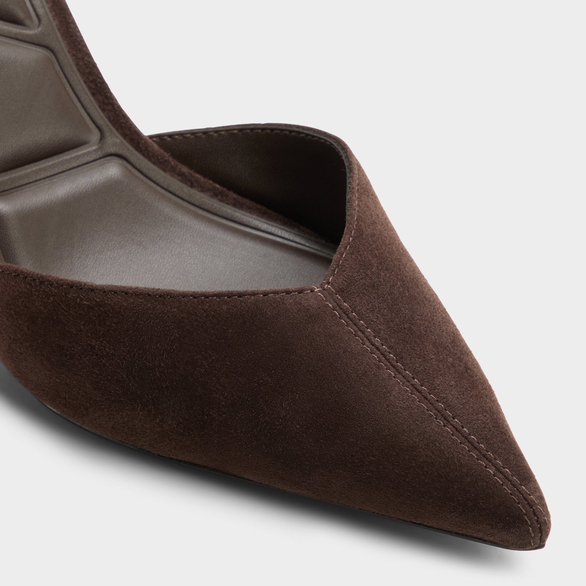 Aldo Re in Olivia Dark Brown - Sling back high heel, Stiletto heel New