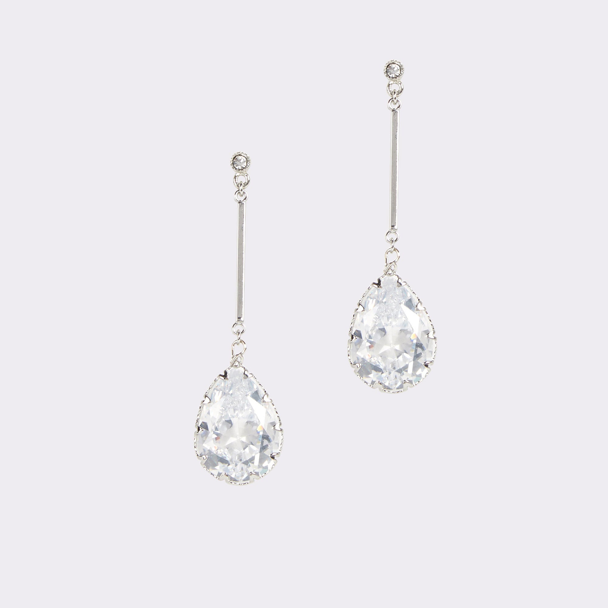 Aldo Cares Silver/Clear Multi Women's Earrings - Chandelier earrings Women