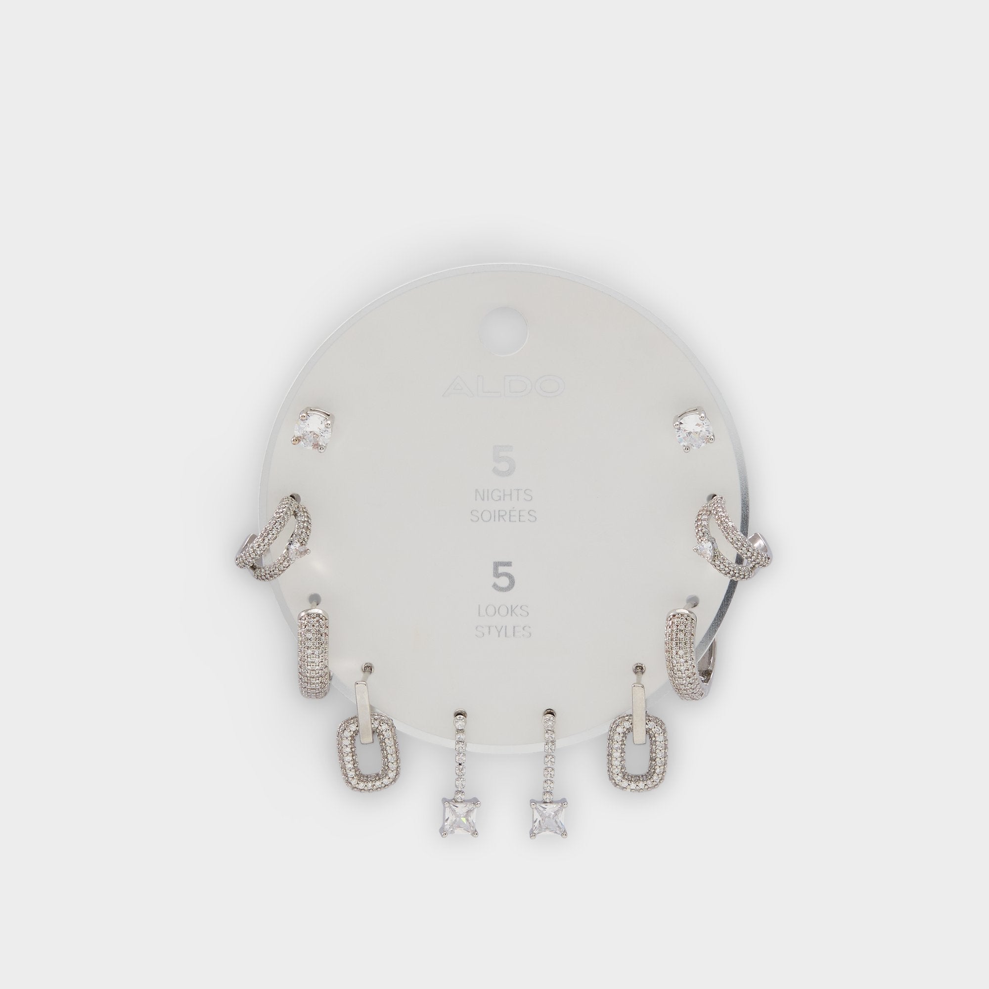 Aldo Fivelookss Silver/Clear Multi Women's Earrings - Earring set Women|Accessories