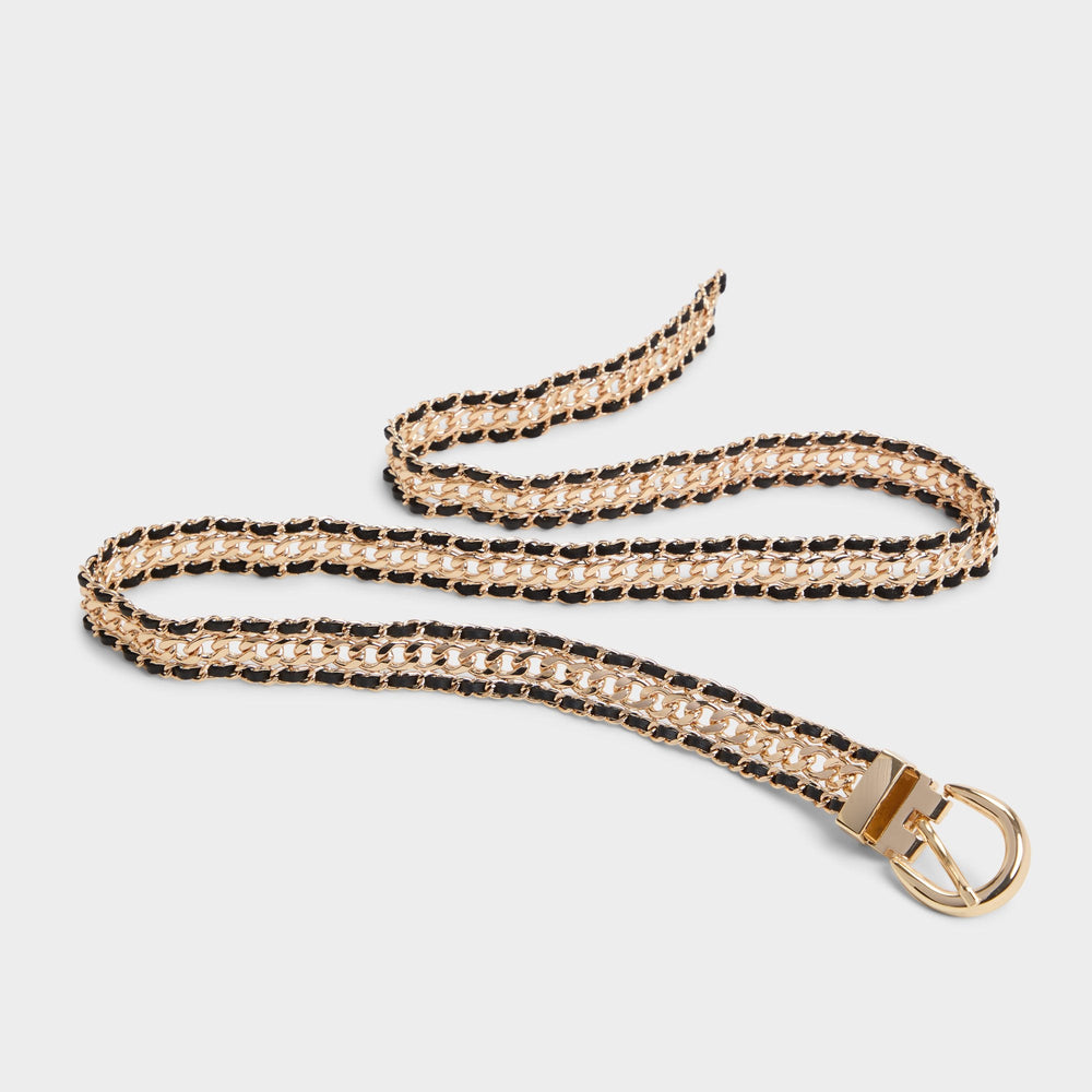 Aldo Albemarle Black/Gold Multi Women's Belts - Belt Accessories